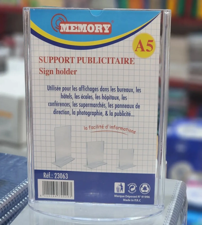 Support Présentoir A5 Transparent – Porte-Affiche de Table Professionnel